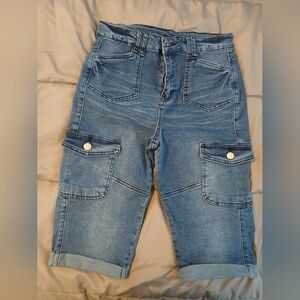 Denim Cargo Shorts